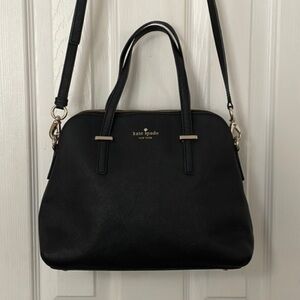 Kate Spade New York Cedar Street Maise Satchel Bag in Black Saffiano Leather
